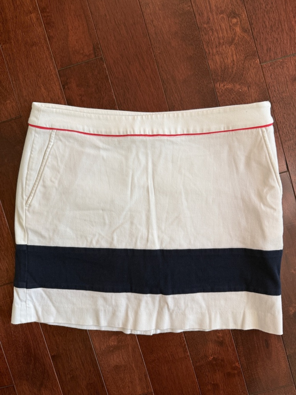 NWOT Ralph Lauren Polo Golf Blue White Red Cotton Blend Pockets Skort 10